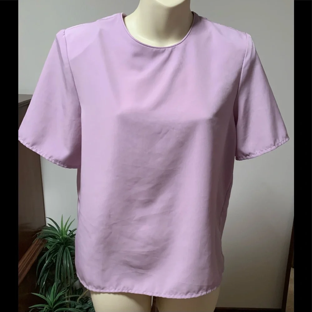 Jaclyn Smith, Silky, Lavender, Blouse,Short sleeve - Picture 1 of 3